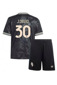 Juventus Jonathan David #30 Jalkapallovaatteet Lasten Kolmas peliasu 2025-26 Lyhythihainen (+ Lyhyet housut)